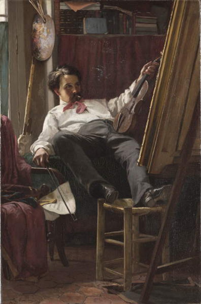 Detail of Self-Portrait of the Artist in His Studio, 1875 by Thomas Hovenden