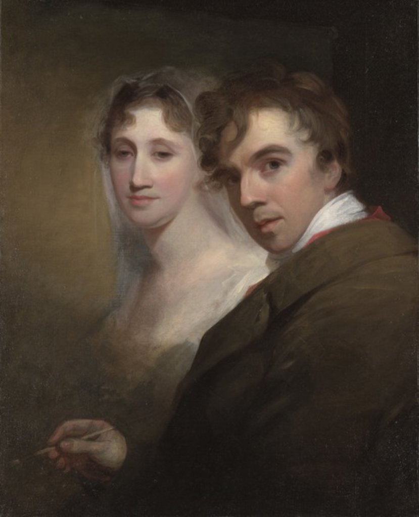 Detail of Self-Portrait of the Artist Painting His Wife, c.1810 by Thomas Sully