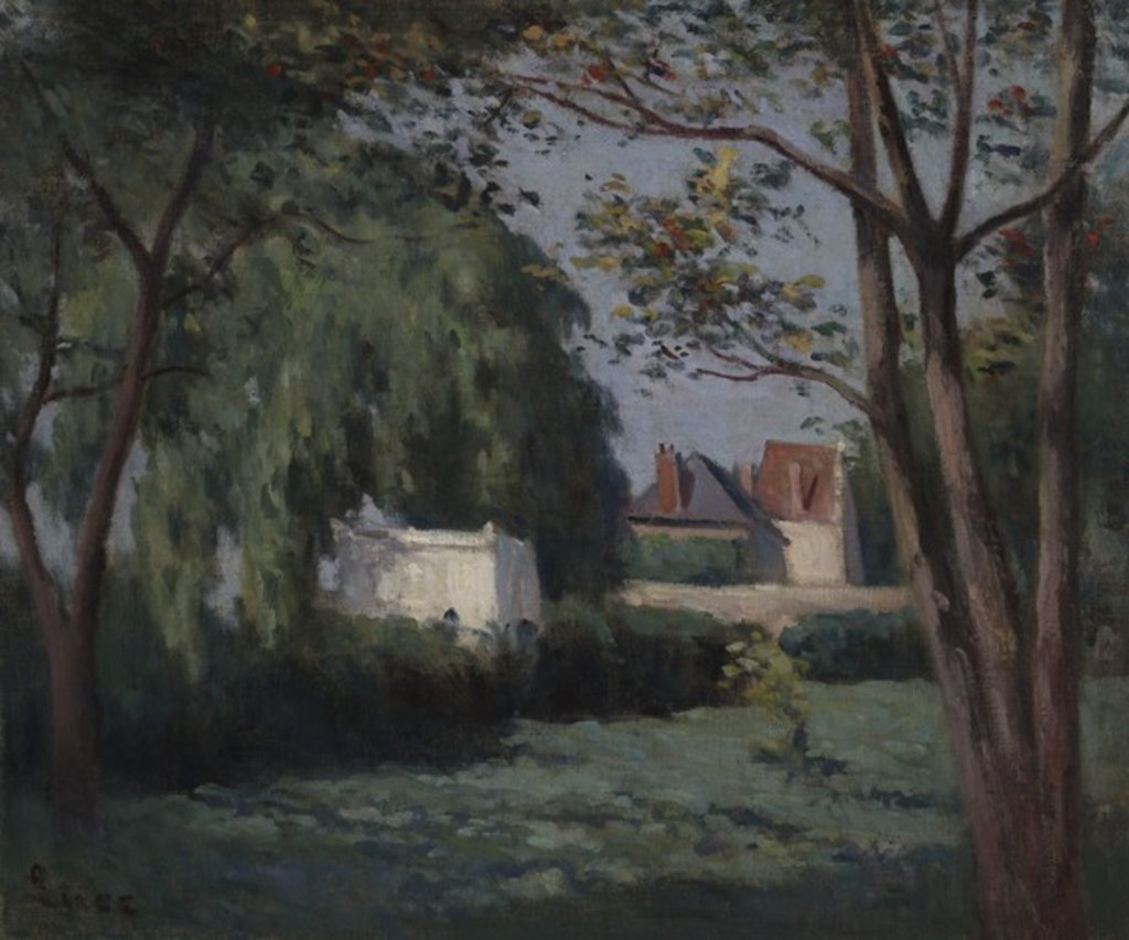 Detail of Country Scene with Three Houses and Trees, c.1900 by Maximilien Luce
