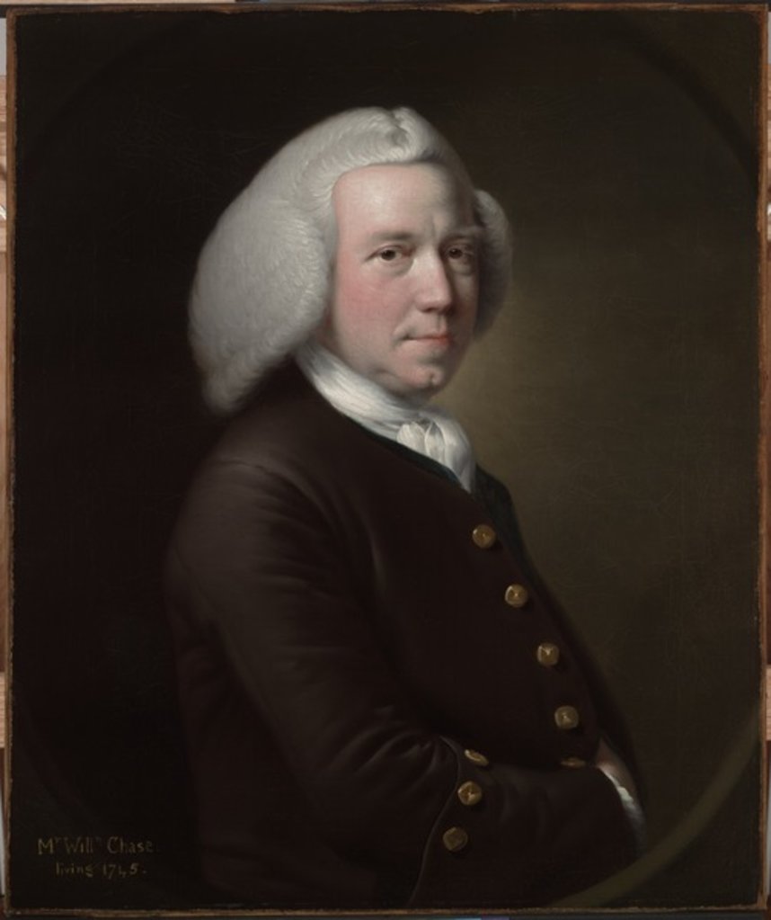Detail of Portrait of Mr. William Chase, Sr., c.1760-65 by Joseph Wright of Derby