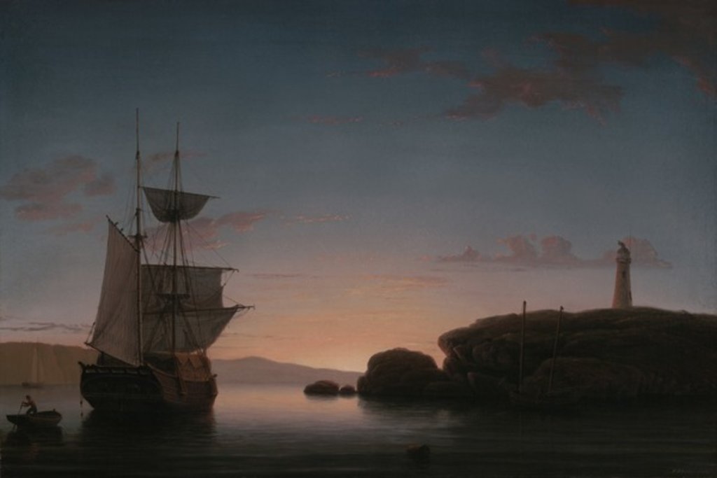 Detail of Lighthouse at Camden, Maine, 1851 by Fitz Henry Lane