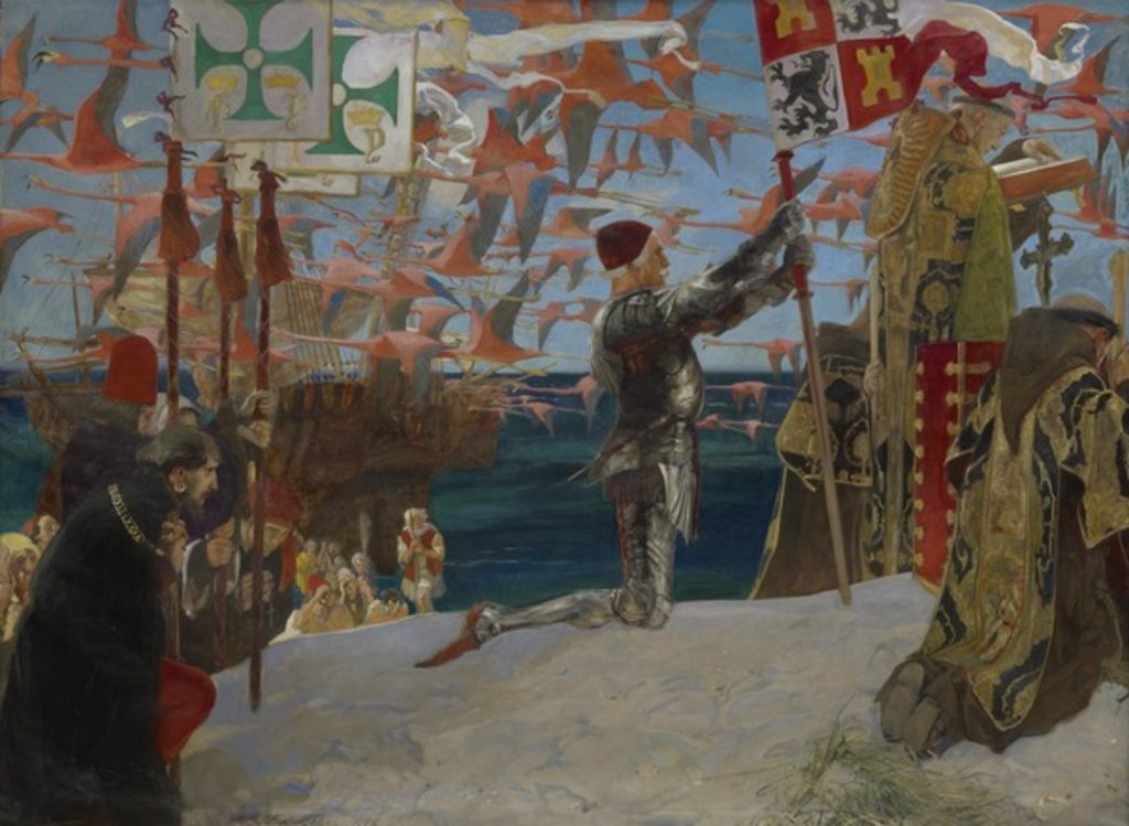 Detail of Columbus in the New World, 1906 by Edwin Austin Abbey