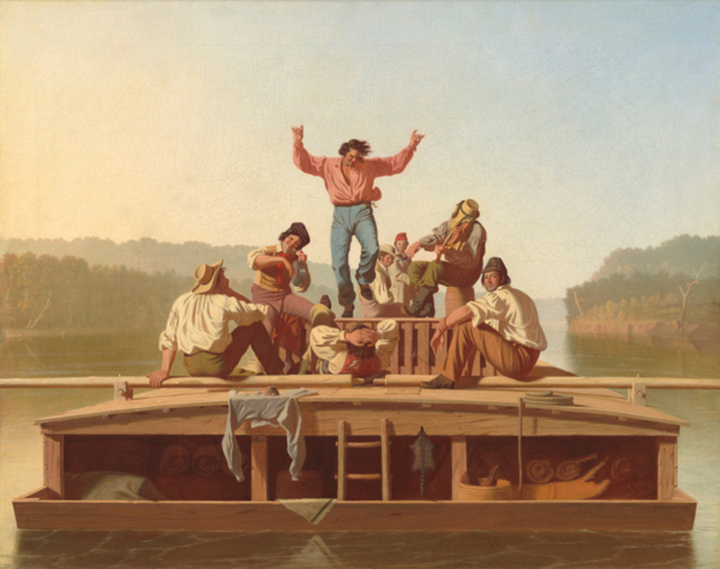 Detail of The Jolly Flatboatmen, 1846 by George Caleb Bingham