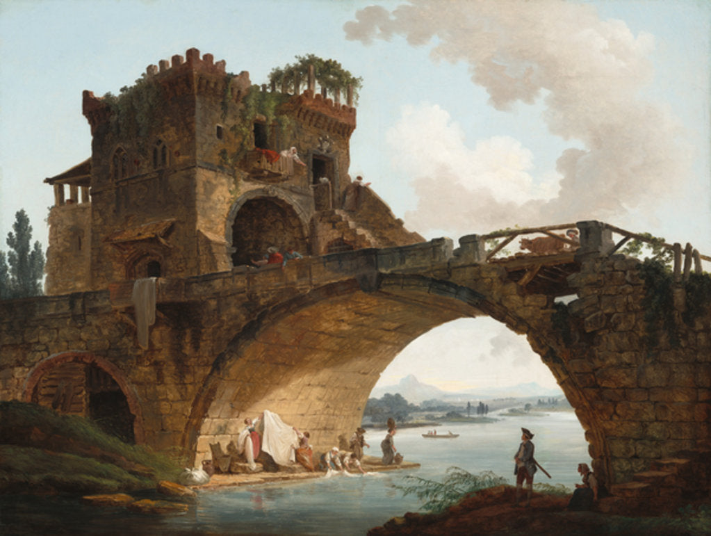 Detail of The Ponte Salario, c.1775 by Hubert Robert