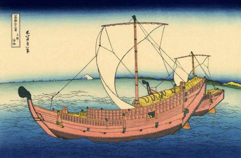 Detail of The Kazusa sea route, c.1830 by Katsushika Hokusai
