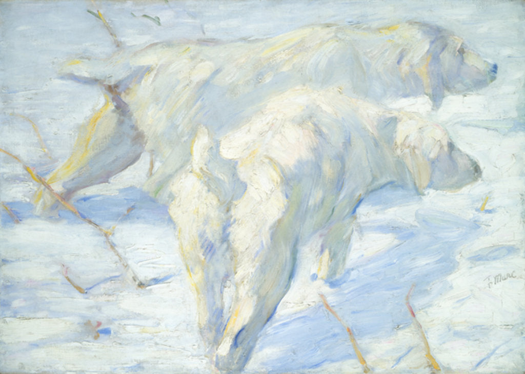 Detail of Siberian Dogs in the Snow, 1909-10 by Franz Marc