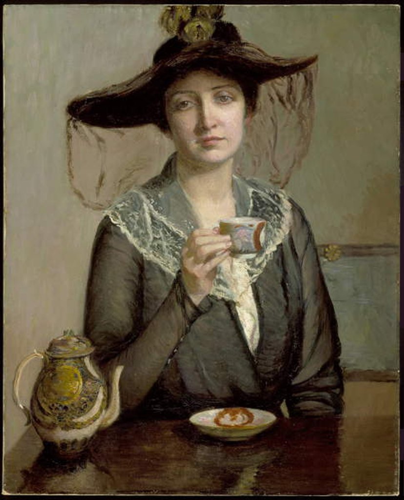 Detail of A Cup of Tea, c.1900 by Lilla Cabot Perry