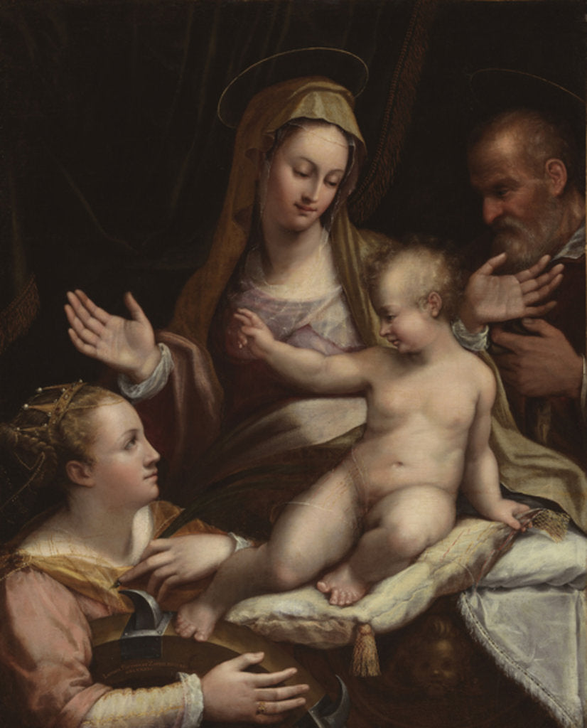 Detail of The Holy Family with Saint Catherine of Alexandria, 1581 by Lavinia Fontana