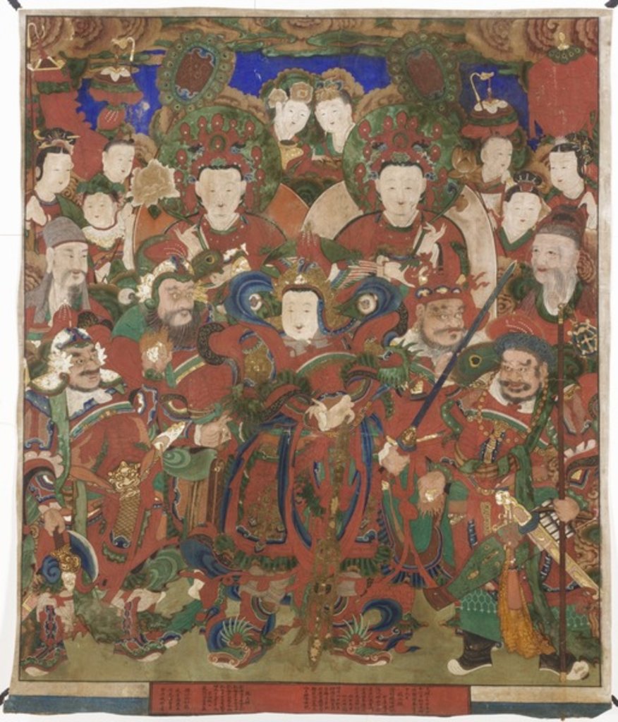 Detail of Bodhisattvas of the Protection of Buddhist Doctrine, 1891 by School Korean