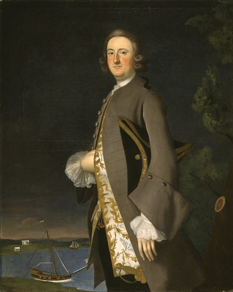 Detail of Portrait of Captain John Pigott, c.1752 by Joseph Jonathan Blackburn