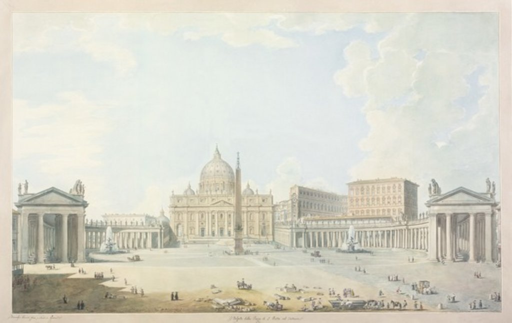 Detail of St. Peter's, the Basilica and the Piazza by Francesco Panini