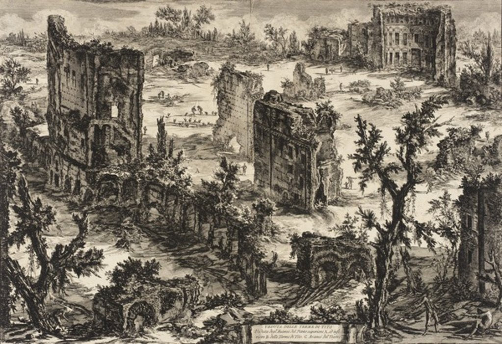 Detail of View of the Baths of Titus, c.1775 by Giovanni Battista Piranesi