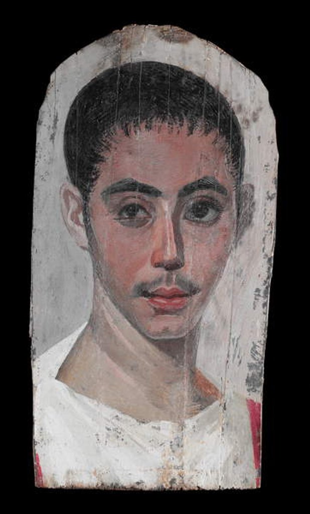 Detail of Portrait of a Youth with a Surgical Cut in one Eye, 190-210 AD by Roman Period Egyptian