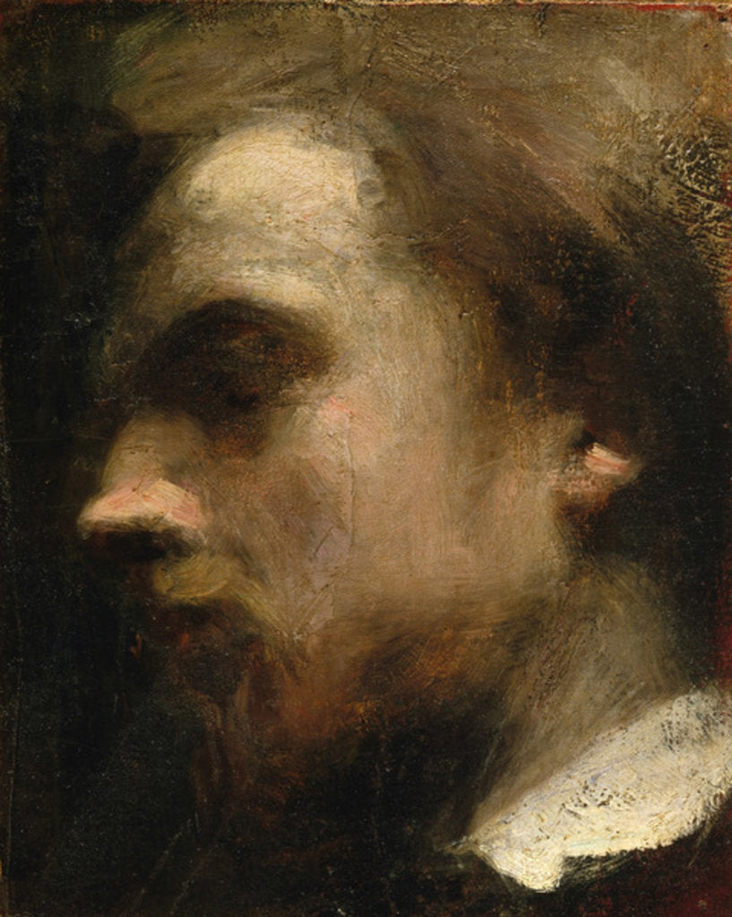 Detail of Self Portrait, c.1858 by Ignace Henri Jean Fantin-Latour