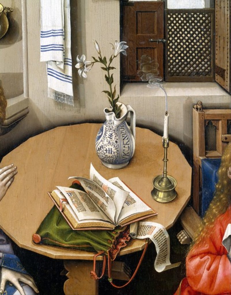 Detail of Annunciation Triptych, c.1427-32 by (1375/8-1444) Master of Flemalle