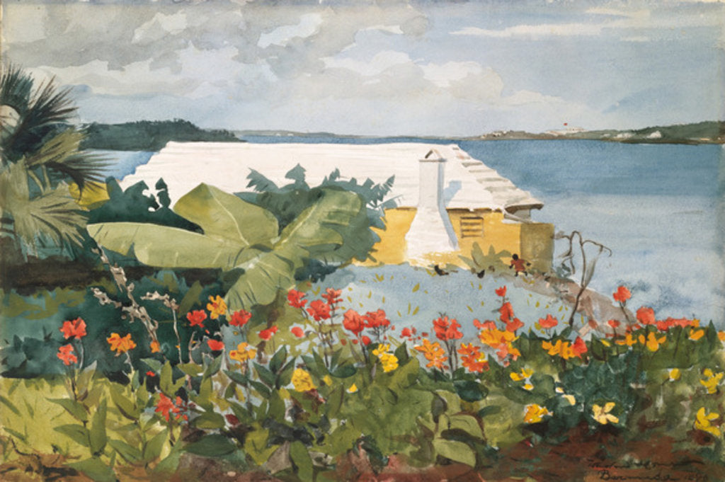 Detail of Flower Garden and Bungalow, Bermuda, 1899 by Winslow Homer
