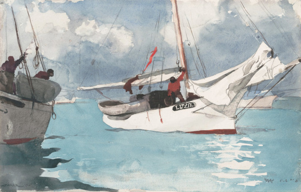 Detail of Fishing Boats, Key West, 1903 by Winslow Homer