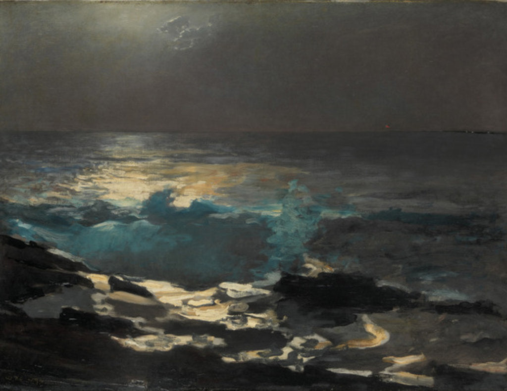 Detail of Moonlight, Wood Island Light, 1894 by Winslow Homer