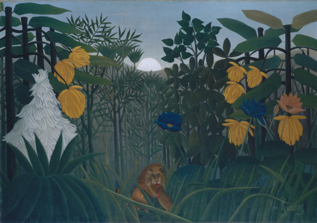 Detail of The Repast of the Lion, c.1907 by Henri J.F. (1844-1910) Rousseau