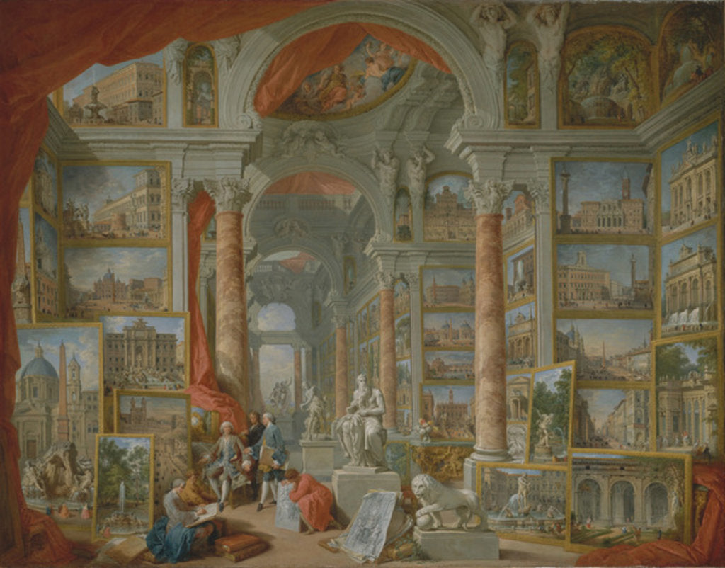 Detail of Modern Rome, 1757 by Giovanni Paolo Pannini or Panini