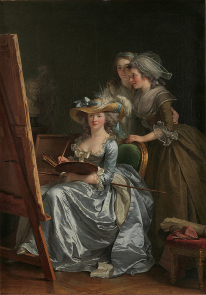 Detail of Self-Portrait with Two Pupils, Marie Gabrielle Capet and Marie Marguerite Carreaux de Rosemond, 1785 by Adelaide Labille-Guiard