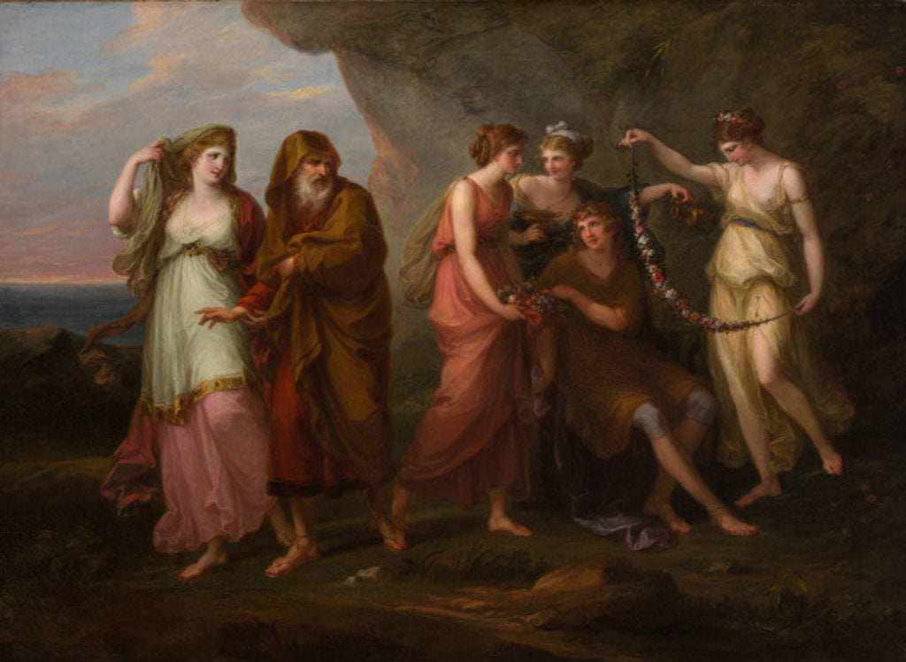 Detail of Telemachus and the Nymphs of Calypso, 1782 by Angelica Kauffman