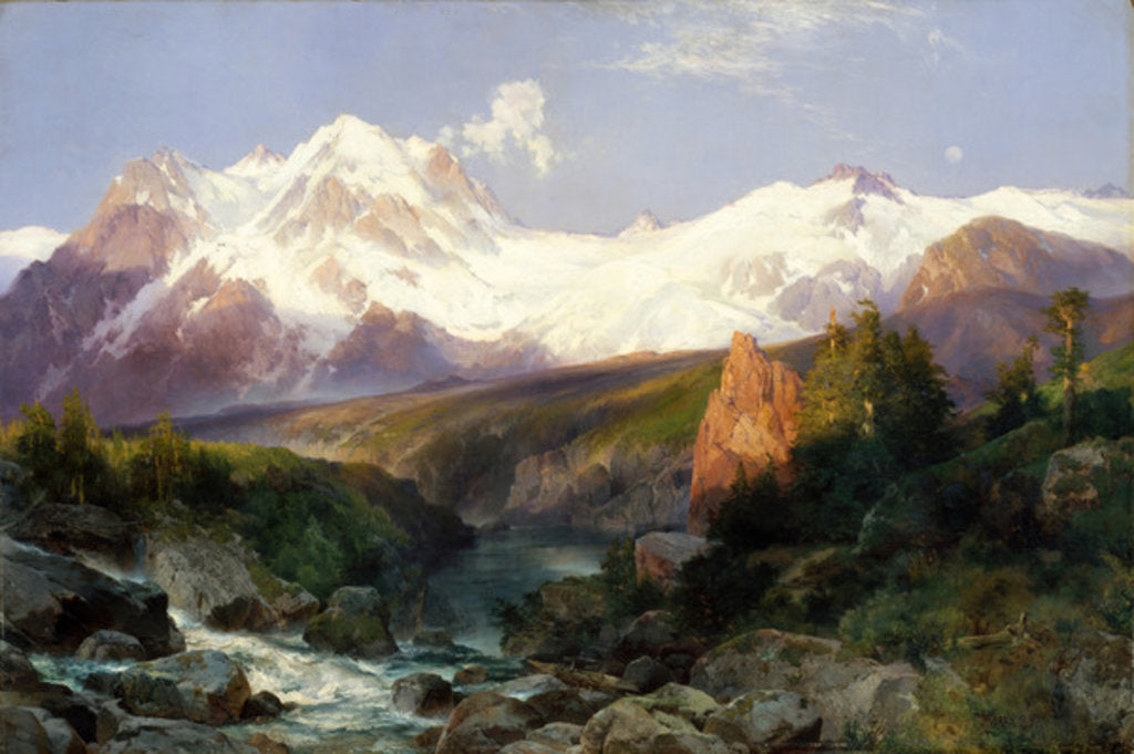 Detail of The Teton Range, 1897 by Thomas Moran