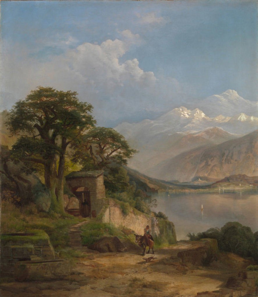 Detail of Lake Como, 1867 by Thomas Moran