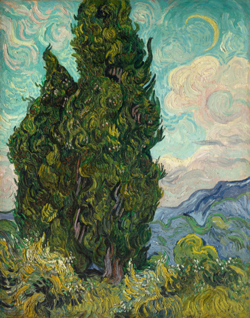Detail of Cypresses, 1889 by Vincent van Gogh