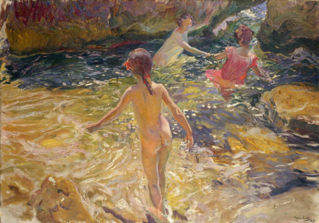 Detail of The Bath, Jávea, 1905 by Joaquin Sorolla y Bastida