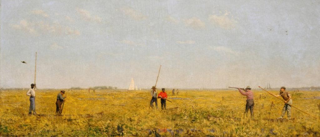 Detail of Pushing for Rail, 1874 by Thomas Cowperthwait Eakins