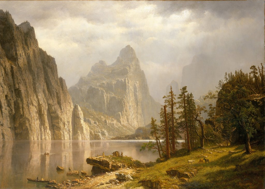 Detail of Merced River, Yosemite Valley, 1866 by Albert Bierstadt