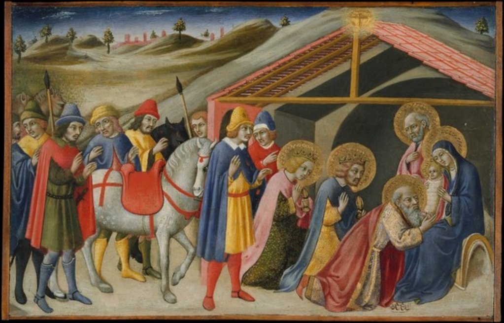 Detail of The Adoration of the Magi, c.1470 by Sano di also Ansano di Pietro di Mencio Pietro
