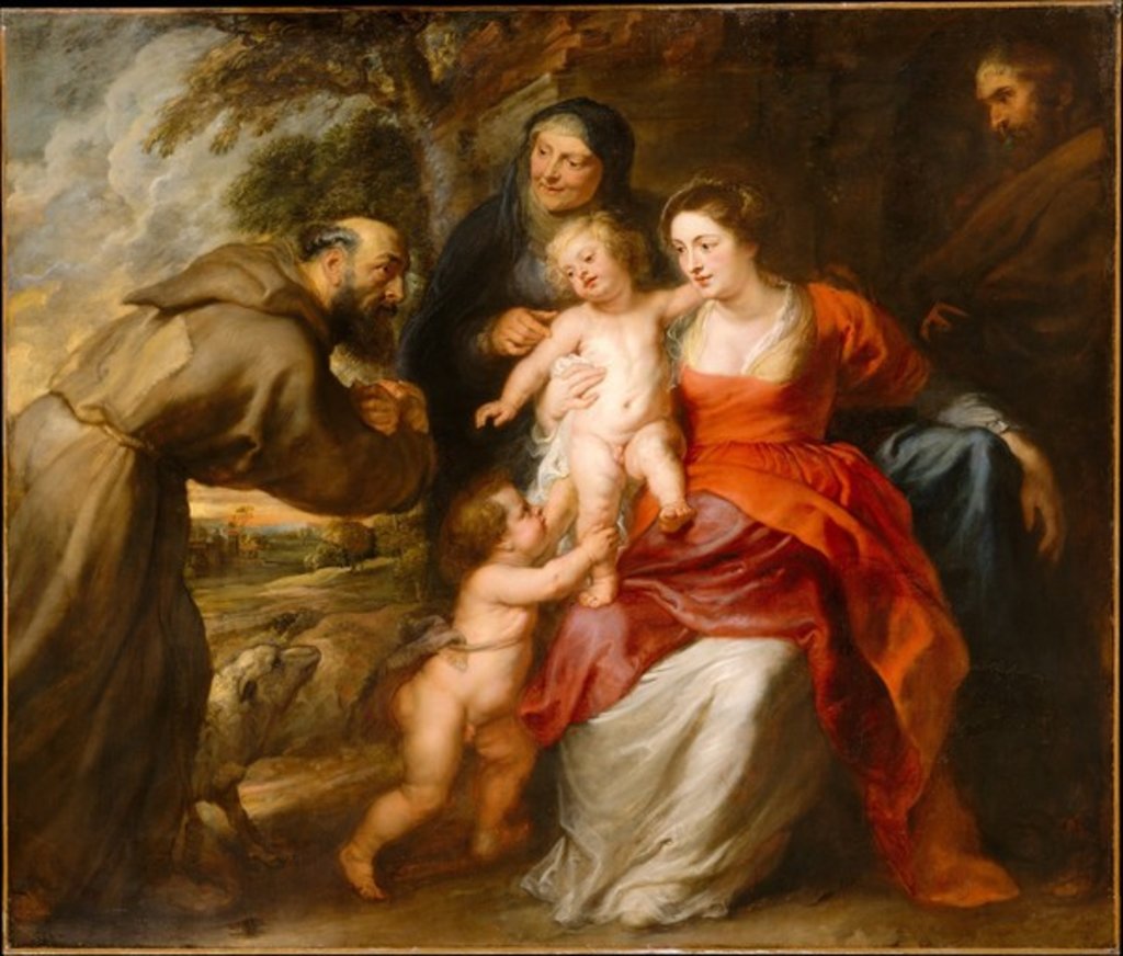 Detail of The Holy Family with Saints Francis and Anne and the Infant Saint John the Baptist, c.1635 by Peter Paul Rubens