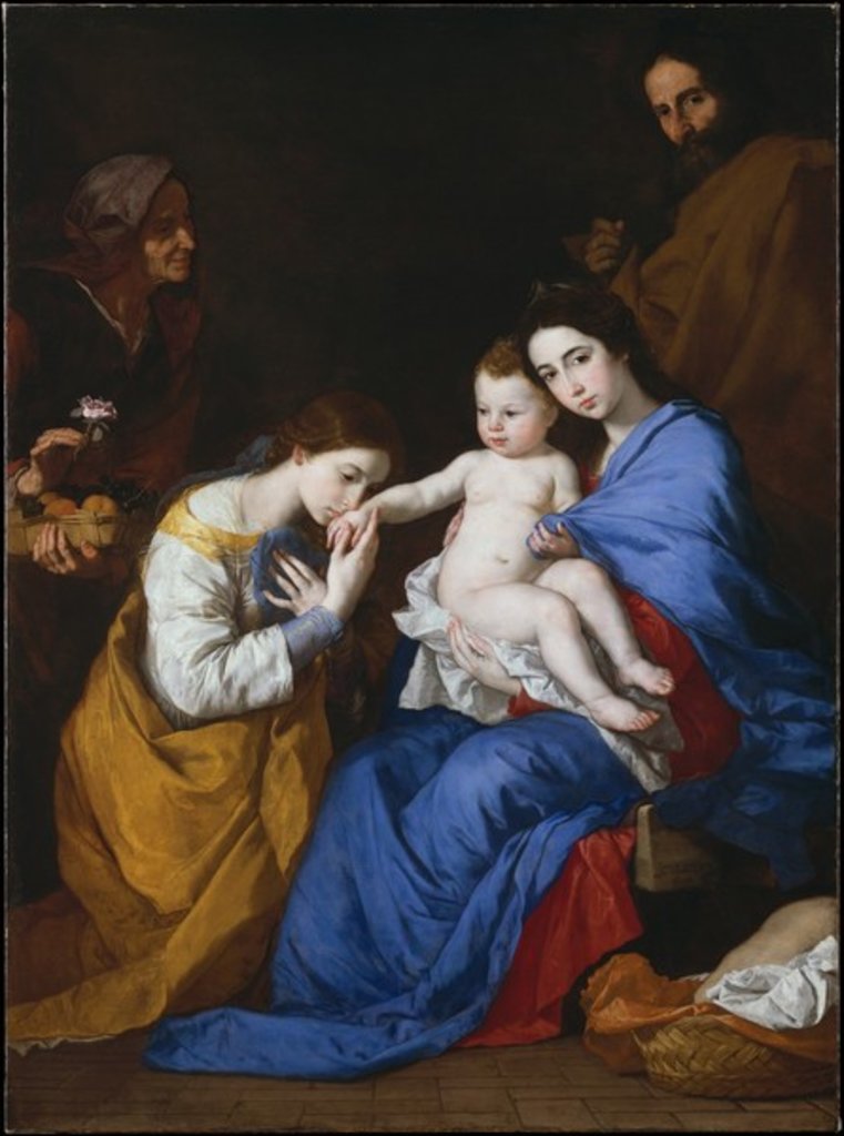Detail of The Holy Family with Saints Anne and Catherine of Alexandria, 1648 by Jusepe de (1591-1652) Ribera