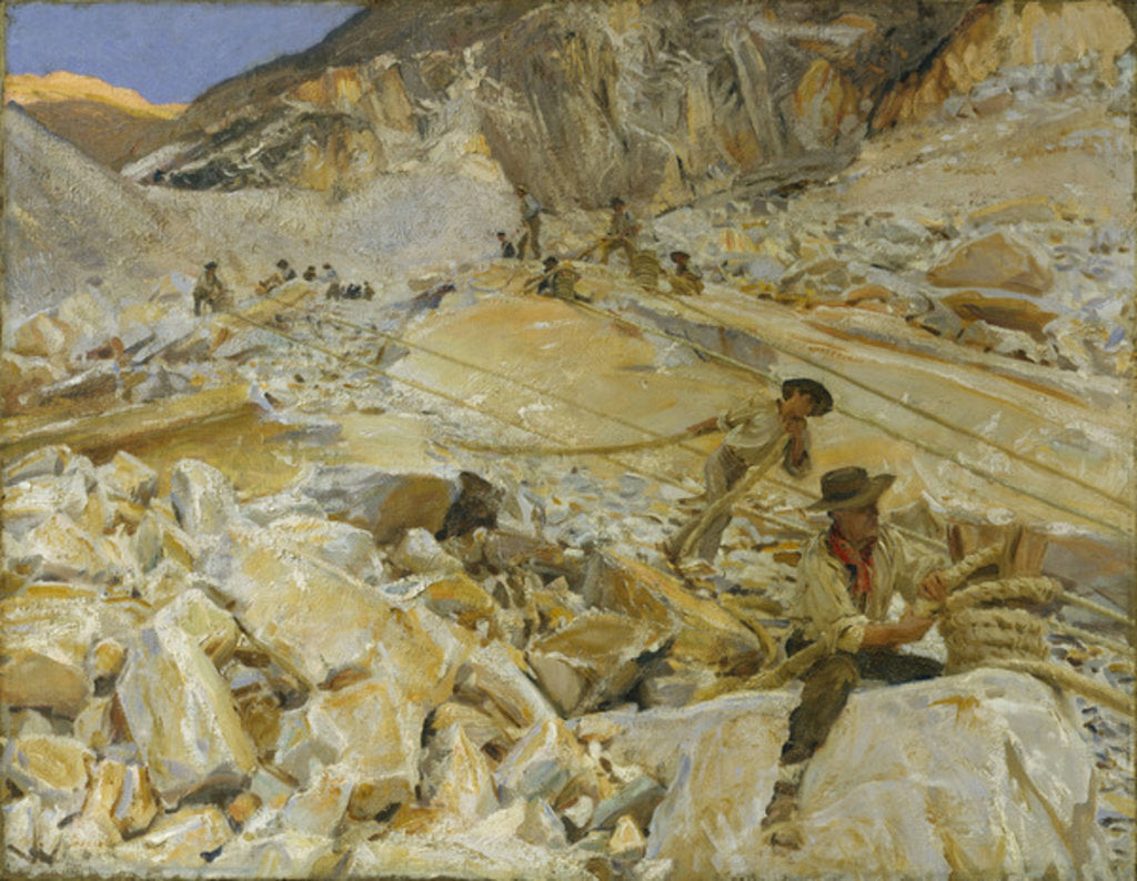 Detail of Bringing Down Marble from the Quarries to Carrara, 1911 by John Singer Sargent