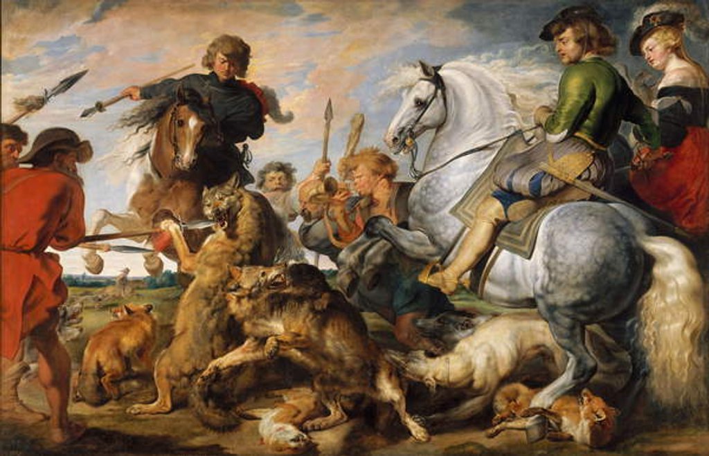 Detail of Wolf and Fox Hunt, c.1616 by Peter Paul (and studio) Rubens