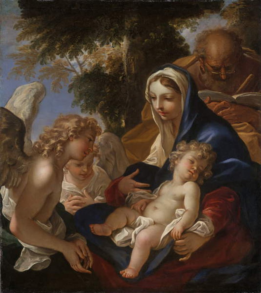 Detail of The Holy Family with Angels, c.1700 by Sebastiano Ricci