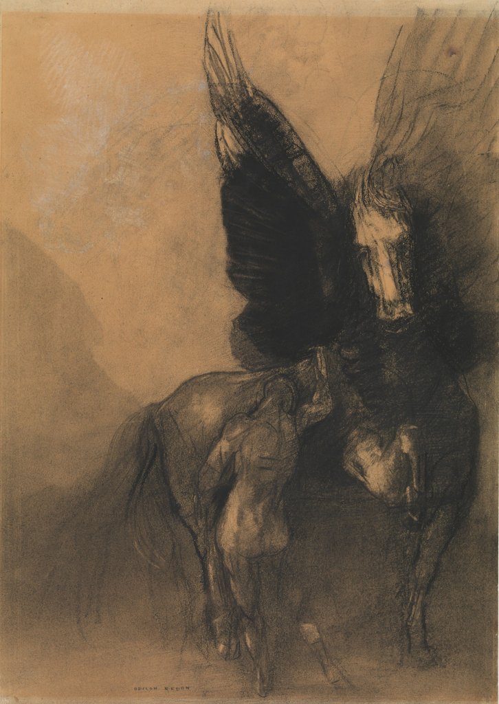 Detail of Pegasus and Bellerophon, c.1888 by Odilon Redon