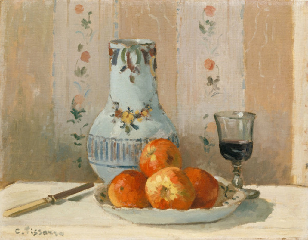Detail of Still Life with Apples and Pitcher, 1872 by Camille Pissarro