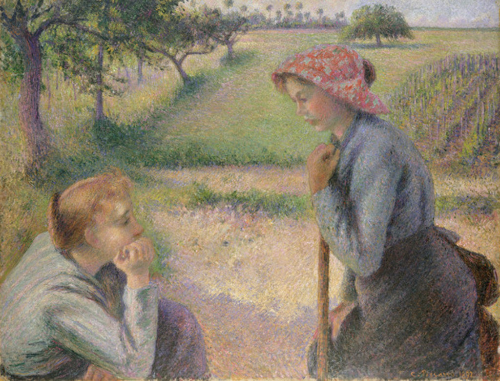 Detail of Two Young Peasant Women, 1891-92 by Camille Pissarro