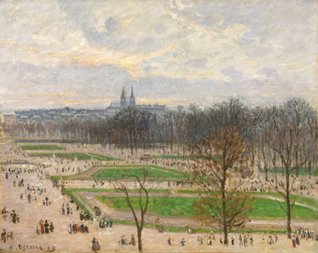 Detail of The Garden of the Tuileries on a Winter Afternoon, 1899 by Camille Pissarro