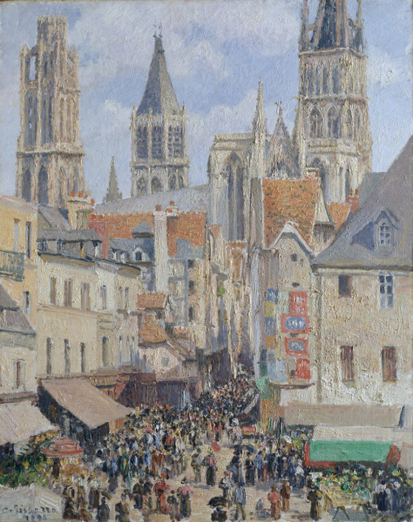Detail of Rue de l'Épicerie, Rouen, 1898 by Camille Pissarro
