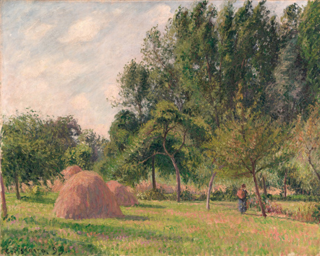 Detail of Haystacks, Morning, Éragny, 1899 by Camille Pissarro