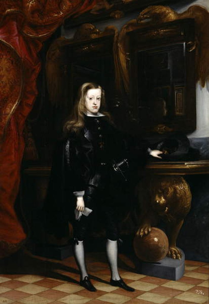 Detail of Portrait of Charles II of Spain, c.1675 by Don Juan Carreno de Miranda