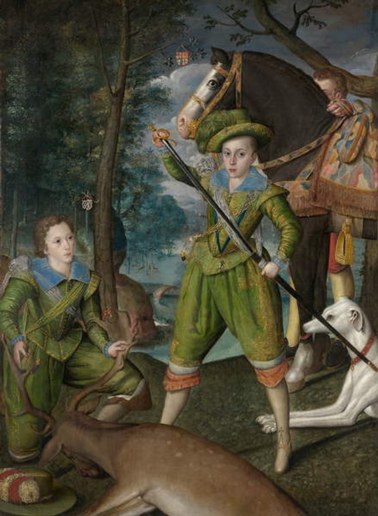 Detail of Henry Frederick, Prince of Wales, with Sir John Harington in the Hunting Field, 1603 by Robert the Elder Peake