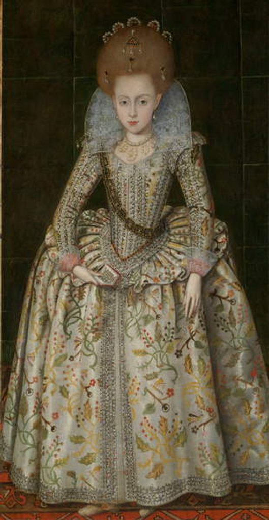 Detail of Princess Elizabeth, Later Queen of Bohemia, c.1606 by Robert the Elder Peake