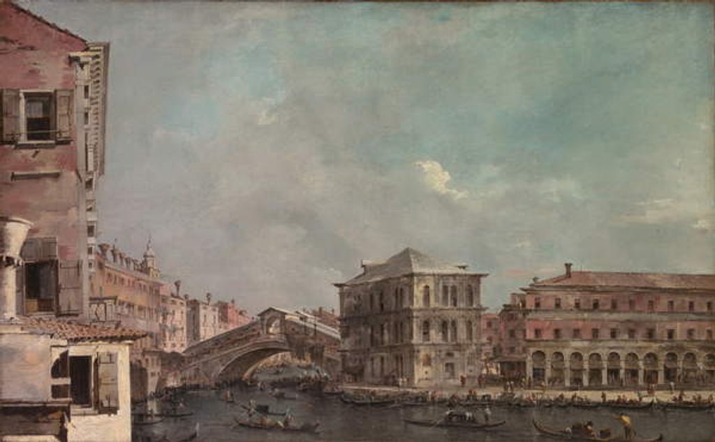 Detail of The Grand Canal above the Rialto, c.1760 by Francesco Guardi
