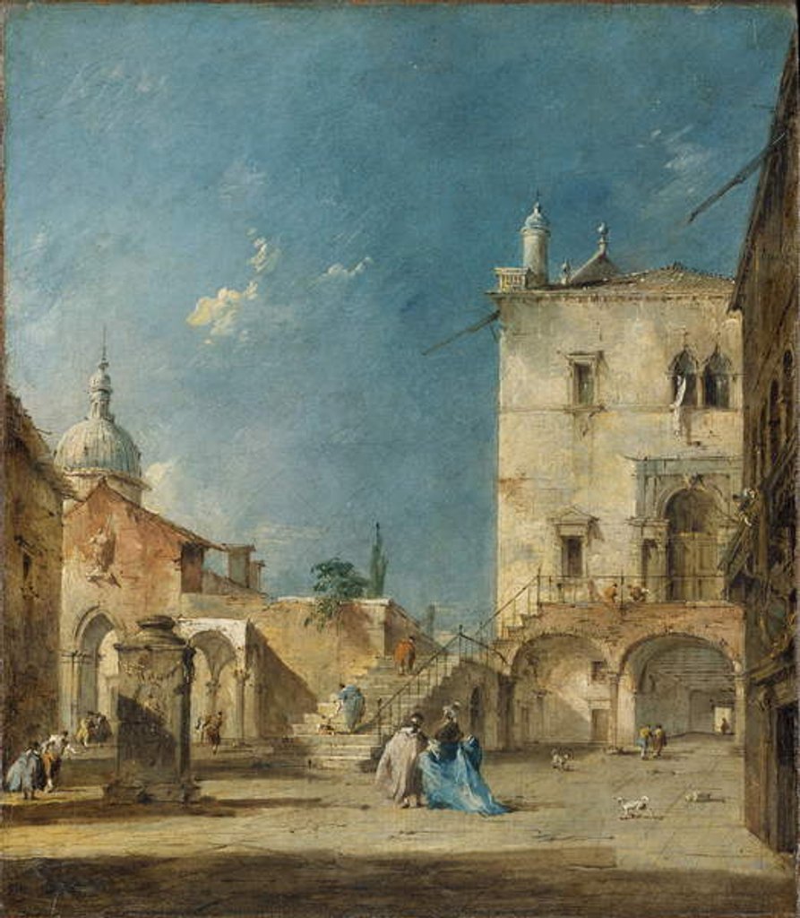 Detail of Imaginary View of a Venetian Square or Campo, c.1780 by Francesco Guardi