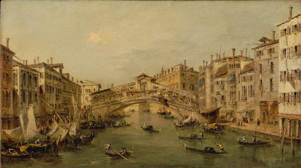 Detail of Venice: The Rialto by Francesco (circle of) Guardi